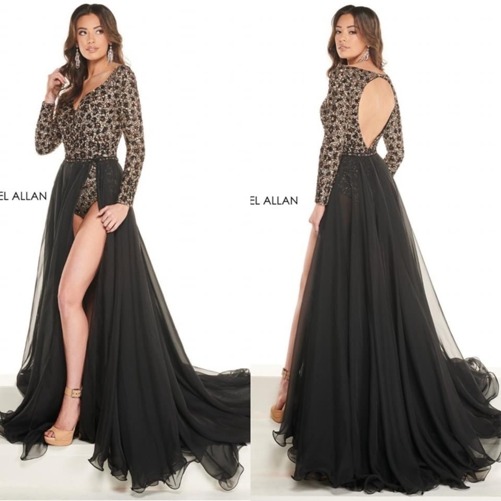 Leopard Rachel Allan Bodysuit Gown